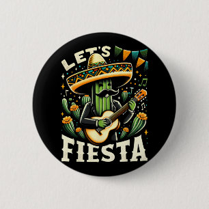Badge Rond 5 Cm Cactus Guitare Mexicaine Cinco De Mayo Pour Garçon