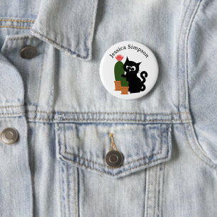 Badge Rond 5 Cm Cactus Nom Personnalisé