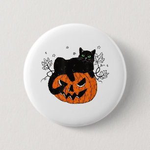 Badge Rond 5 Cm Cadeau Amoureux des chats d'Halloween Femme Chat n
