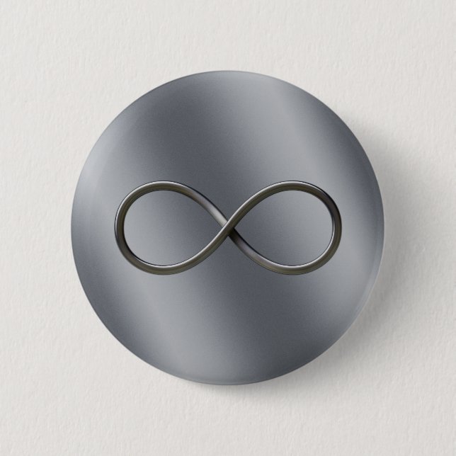 Badge Rond 5 Cm Cadeau argenté semblant nerd de maths du symbole | (Devant)