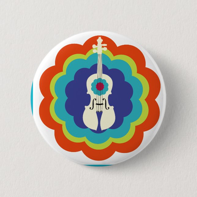 Badge Rond 5 Cm Cadeau-Bouton de violon (Devant)