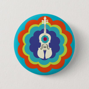 Badge Rond 5 Cm Cadeau-Bouton de violon