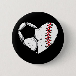Badge Rond 5 Cm Cadeau d'amour de baseball Joueur de football Équi