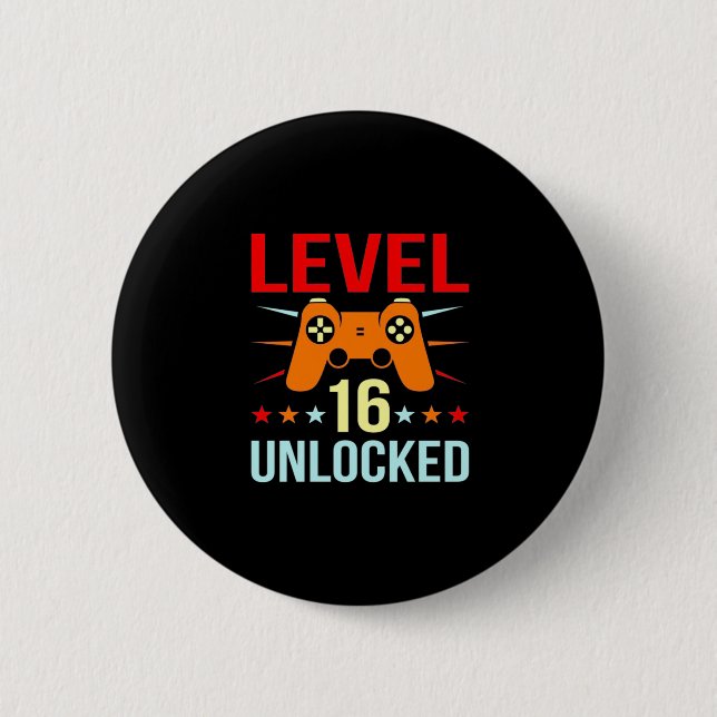 Badge Rond 5 Cm Cadeau d'anniversaire | Gamer déverrouillé de nive (Devant)
