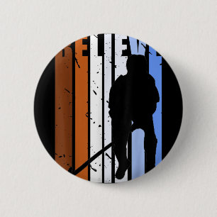 Badge Rond 5 Cm Cadeau d'anniversaire pour garçon joueur de hockey