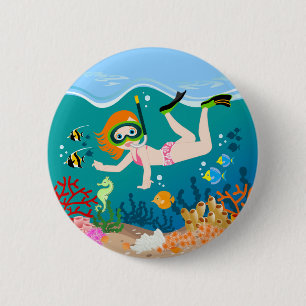 Badge Rond 5 Cm Cadeau d'anniversaire pour nageuse