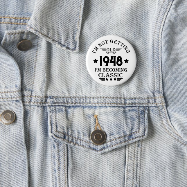 Badge Rond 5 Cm Cadeau d'anniversaire vintage personnalisé (En situation)