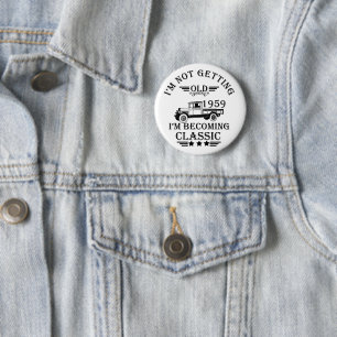 Badge Rond 5 Cm cadeau d'anniversaire vintage pour homme né en 195