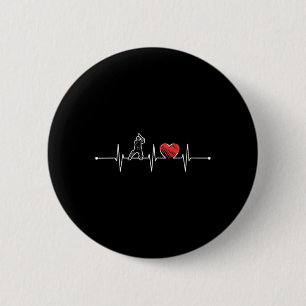 Badge Rond 5 Cm Cadeau de battement de coeur de joueur de cricket
