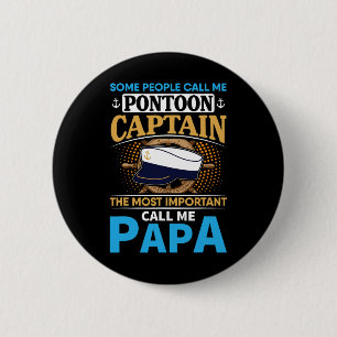 Badge Rond 5 Cm Cadeau de capitaine de bateau ponton pour grand-pè