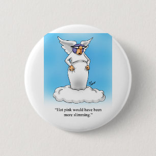 Badge Rond 5 Cm Cadeau de caricature Angel Humour paradisiaque !