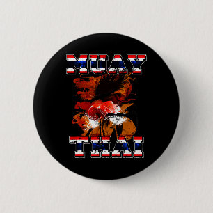 Badge Rond 5 Cm Cadeau de combattant de boxe thaïlandaise Thaïland