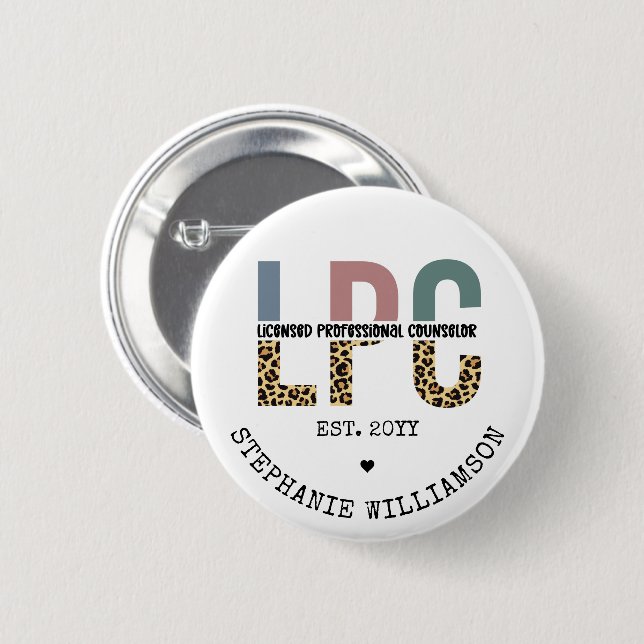 Badge Rond 5 Cm Cadeau de conseiller professionnel autorisé LPC pe (Devant & derrière)