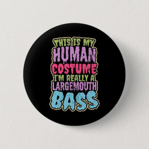 Badge Rond 5 Cm Cadeau de costume humain de design de pêche Byss à