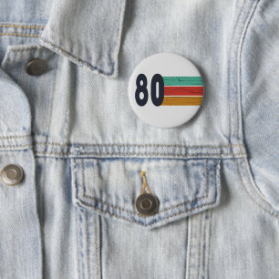 Badge Rond 5 Cm Cadeau de fête d'anniversaire de 1980 vintage