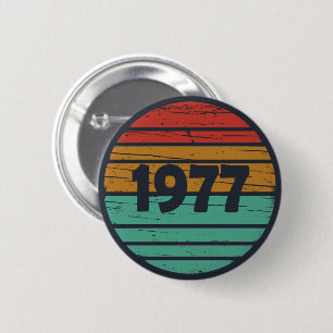 Badge Rond 5 Cm Cadeau de fête d'anniversaire vintage né en 1977