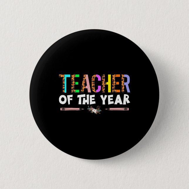 Badge Rond 5 Cm Cadeau de fête du professeur de l'année Appreciati (Devant)
