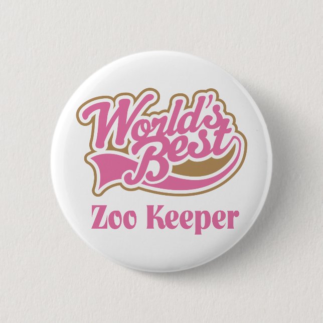 Badge Rond 5 Cm Cadeau de gardien de zoo (Devant)