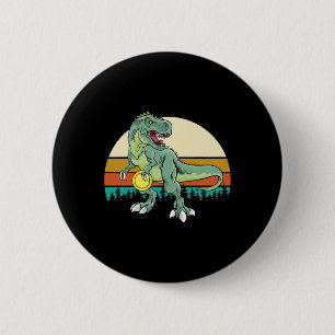 Badge Rond 5 Cm Cadeau de golfeur de dinosaure Dino rétro T Rex Di