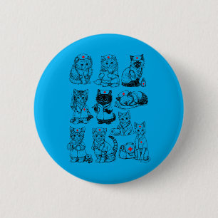 Badge Rond 5 Cm Cadeau de jour de la nurse chats mignons