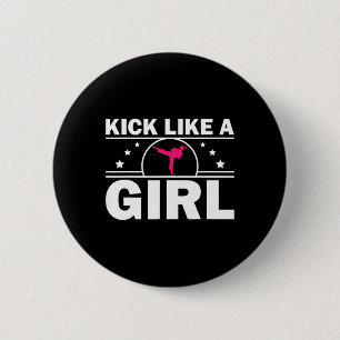 Badge Rond 5 Cm Cadeau de karaté cool Kickboxing Amateur de karaté