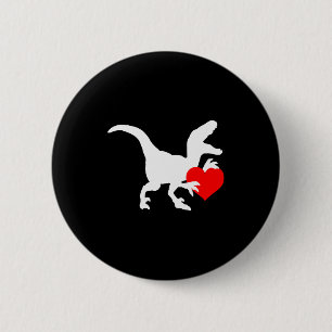 Badge Rond 5 Cm Cadeau de la Saint-Valentin Raptor Amour Dino Rapt