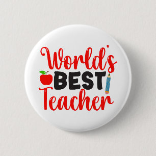 Badge Rond 5 Cm Cadeau de l'école Apple du meilleur professeur du