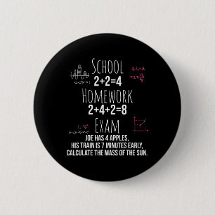 Badge Rond 5 Cm Cadeau de maths drôle pour adolescentes femmes pro