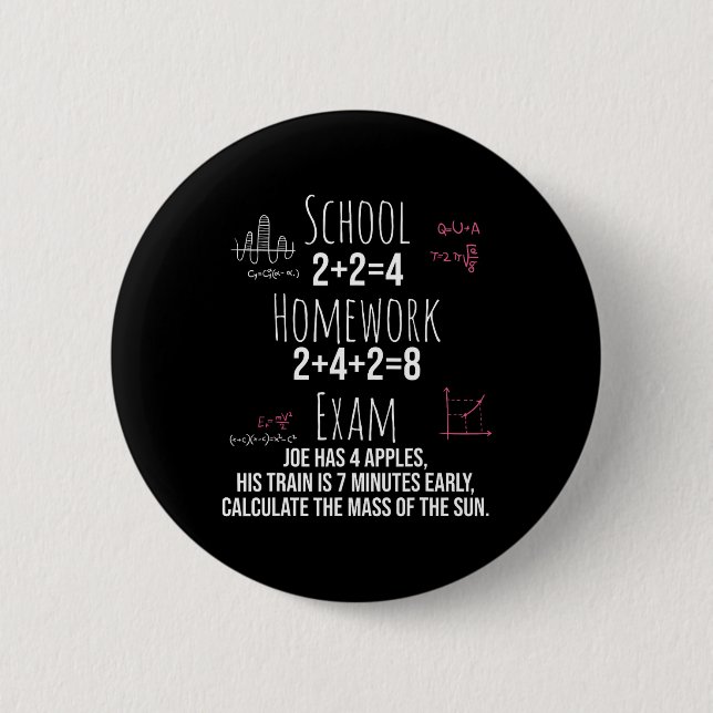 Badge Rond 5 Cm Cadeau de maths drôle pour adolescentes femmes pro (Devant)