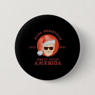 Badge Rond 5 Cm Cadeau de Noël 2024 drôle vintage Trump rend Noël