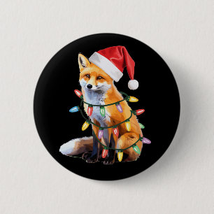 Badge Rond 5 Cm Cadeau de Noël pour amoureux du renard de Noël San