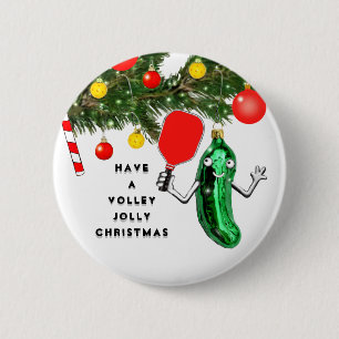 Badge Rond 5 Cm Cadeau de Noël pour joueur de pickleball