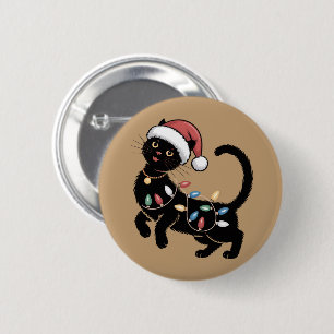 Badge Rond 5 Cm Cadeau de Noël pour maman amateur de chat noir mig