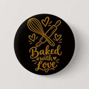 Badge Rond 5 Cm Cadeau de pâtissier mignon cuit avec amour