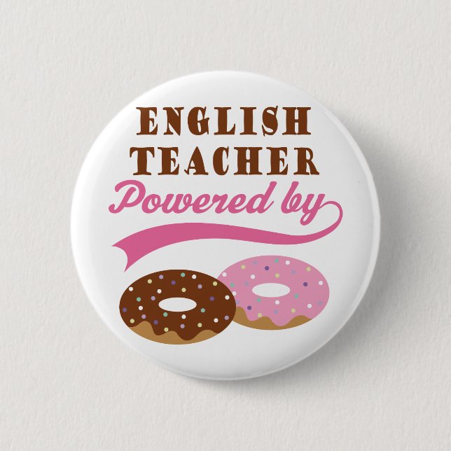 Badge Rond 5 Cm Cadeau de professeur d'Anglais (butées toriques) (Devant)