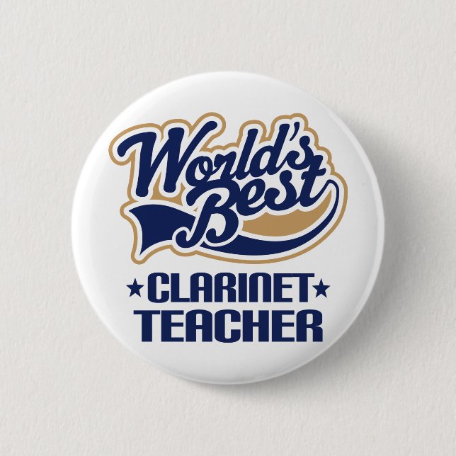 Badge Rond 5 Cm Cadeau de professeur de clarinette (Devant)