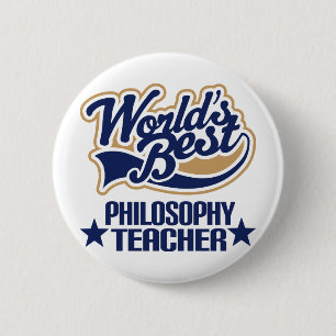 Badge Rond 5 Cm Cadeau de professeur de philosophie (mondes