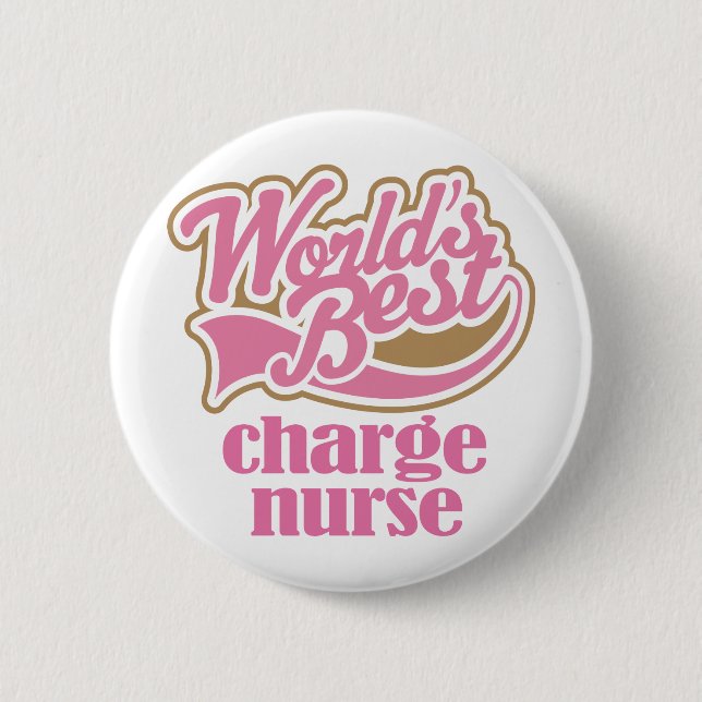 Badge Rond 5 Cm Cadeau de rose d'infirmier en chef (Devant)
