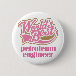 Badge Rond 5 Cm Cadeau de rose d'ingénieur de pétrole
