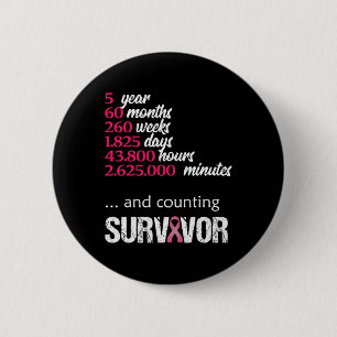 Badge Rond 5 Cm Cadeau de sensibilisation au cancer du sein de cin