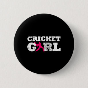 Badge Rond 5 Cm Cadeau de sport silhouette joueuse de cricket