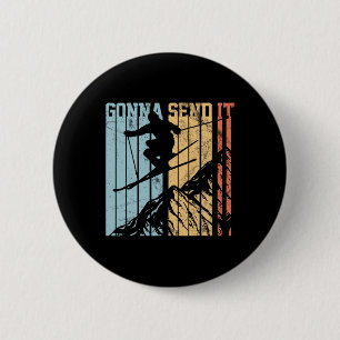 Badge Rond 5 Cm Cadeau de sports d'hiver Ski Gonna Send It