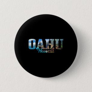 Badge Rond 5 Cm Cadeau de surfeur commémoratif d'Oahu Hawaï