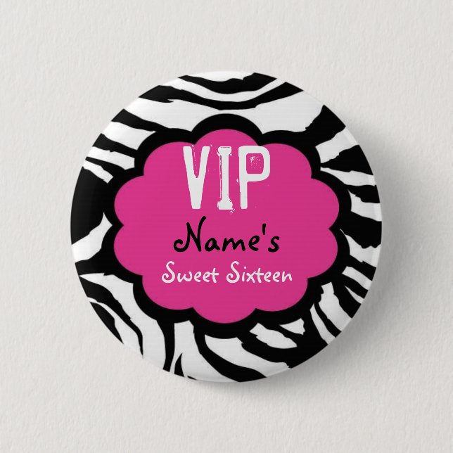 Badge Rond 5 Cm Cadeau de sweet sixteen de VIP personnalisé par (Devant)