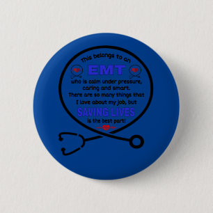 Badge Rond 5 Cm  Cadeau de technicien Médicale d'urgence. Cadeau 