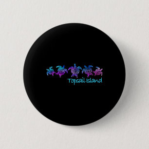 Badge Rond 5 Cm Cadeau de tortue tribale de design de plage de l'î
