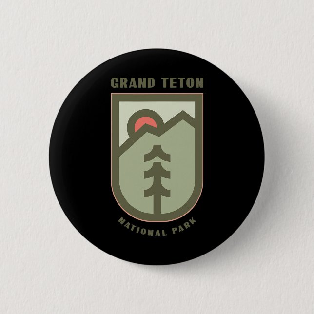 Badge Rond 5 Cm Cadeau de vacances en famille - Grand Teton Nation (Devant)