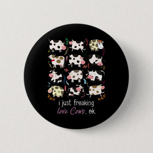Badge Rond 5 Cm Cadeau de vache  J'Ai Juste Frappé Les Vaches D'A