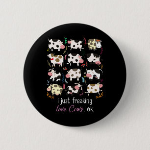 Badge Rond 5 Cm Cadeau de vache   Je viens de freiner des vaches d