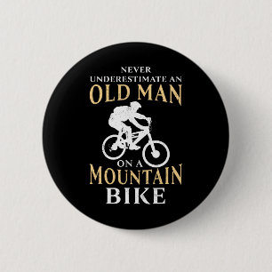 Badge Rond 5 Cm Cadeau de vélo tout terrain pour vieil homme cycli